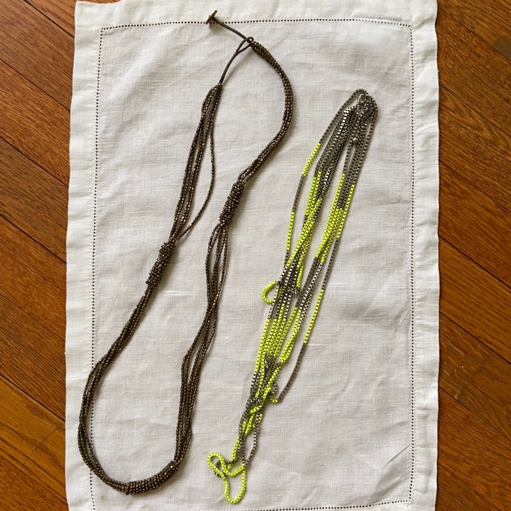 2 costume jewelry long necklace